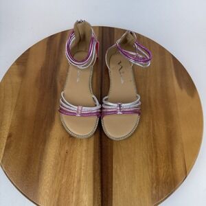 New NWOB Big Kids Girls Nina Brianna Pink Metallic Strappy Sandals Size 2 Y